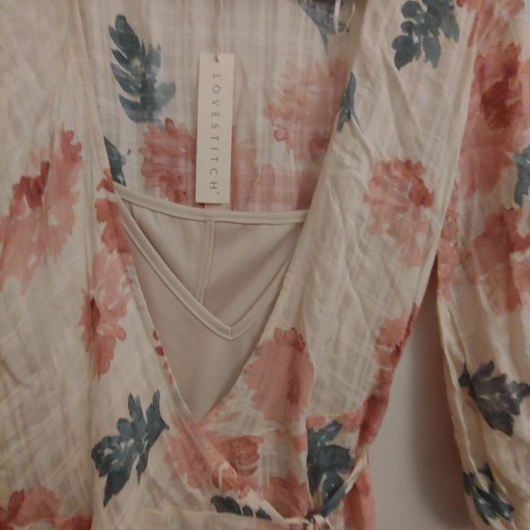 NWT Lovestich floral boho wrap with autumn colors amd slip dress Medium - Picture 9 of 16